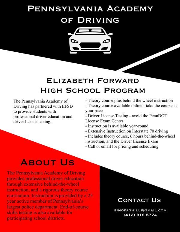 PA Academy of Driving Brochure